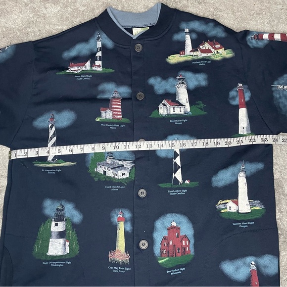Vintage Lights of the United States Button Down Sweater Art Unlimited Size XL - Picture 2 of 11